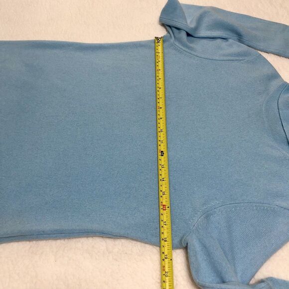 Sutton Studio Cashmere Turtleneck Sweater Women's Large Blue Minimalist Cozy - Picture 9 of 11
